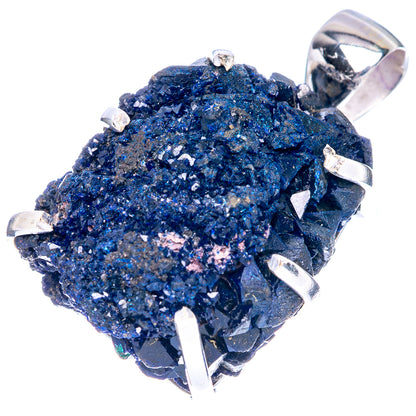 Raw Azurite Pendant 1 1/4" (925 Sterling Silver) P41542