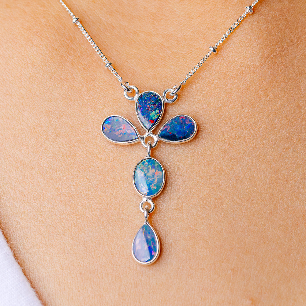 Doublet Opal Necklace 16.375 (925 Sterling Silver) N90190