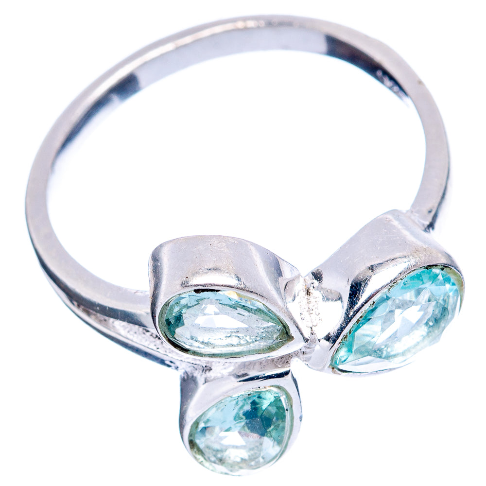 Blue Topaz Dainty Ring Size 7.75 (.925 Sterling Silver)