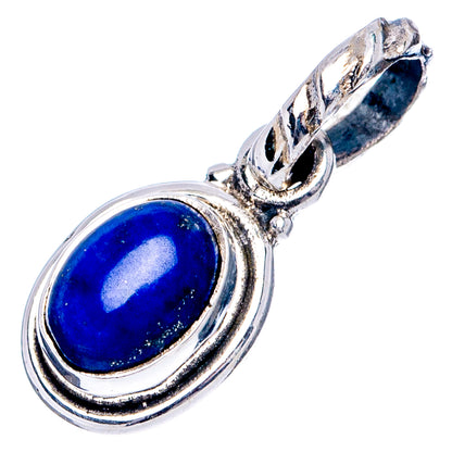 Dainty Lapis Lazuli Pendant 3/4" (.925 Sterling Silver)
