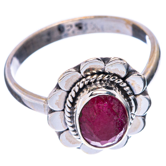 Red Sillimanite Dainty Ring Size 6.75 (925 Sterling Silver) R5728