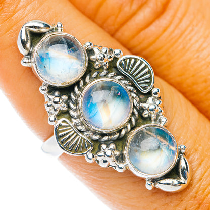 Rainbow Moonstone Ring Size 8 (.925 Sterling Silver)