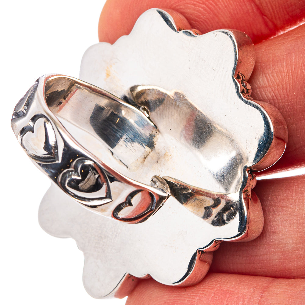 Rare Golden Hills Turquoise Native Style Ring Size 8 Adjustable (.925 Sterling Silver)