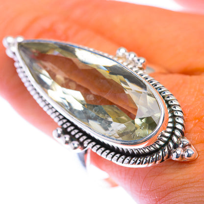 Large Green Amethyst Ring Size 11 (925 Sterling Silver) RING140059
