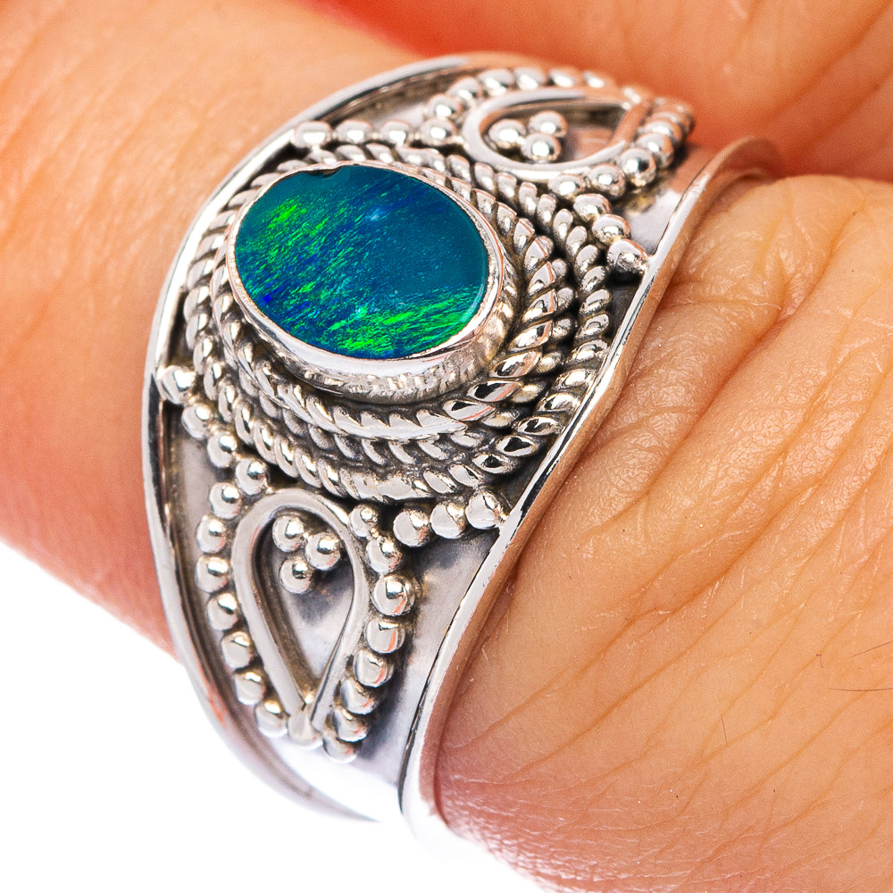 Rare Australian Fire Opal Ring Size 7.5 (925 Sterling Silver) R145607