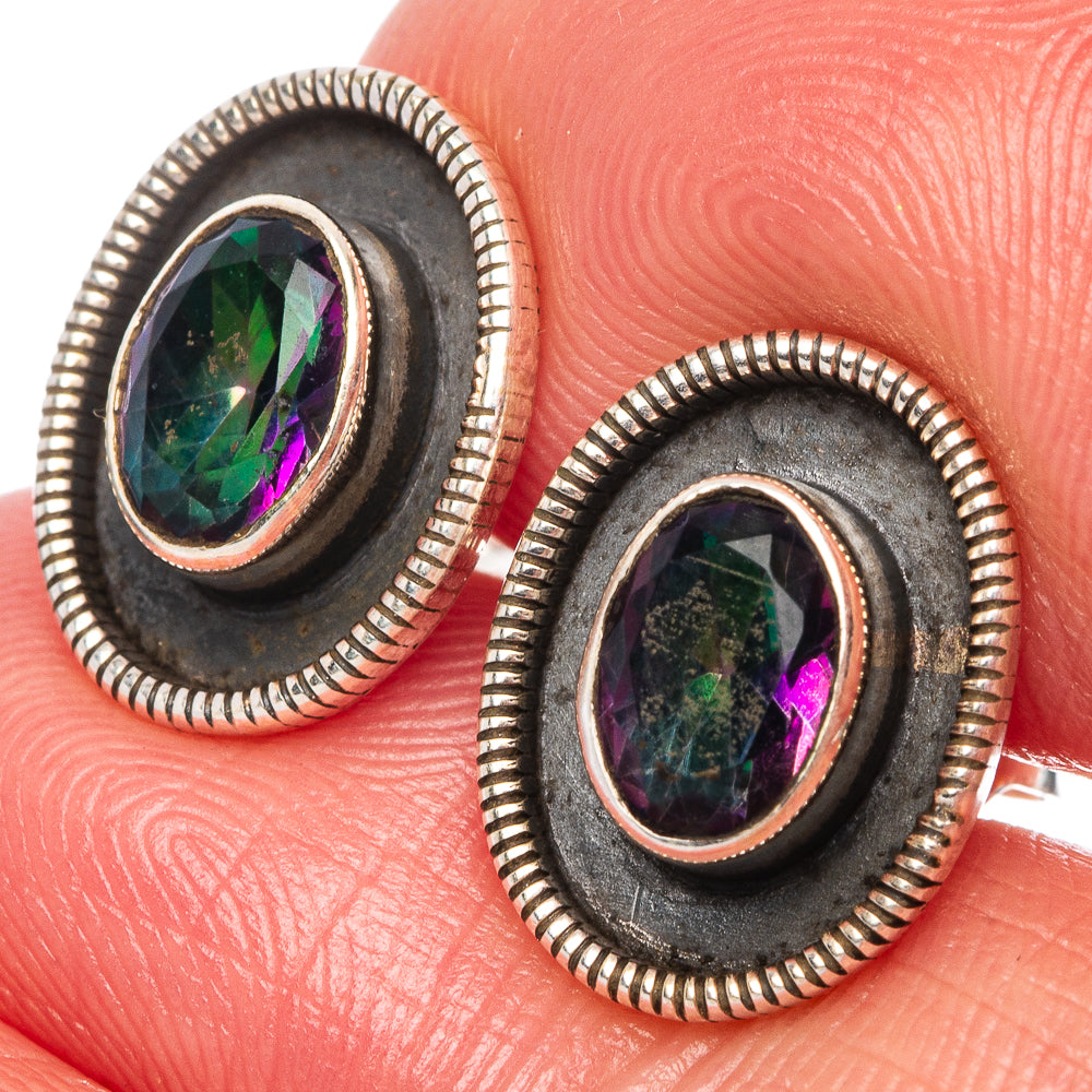Mystic Topaz Dainty Earrings 1/2" (925 Sterling Silver) E2011