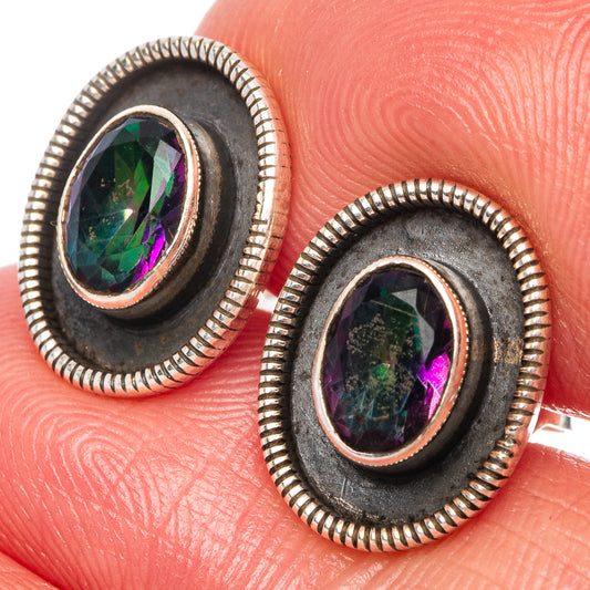 Mystic Topaz Dainty Earrings 1/2" (925 Sterling Silver) E2011