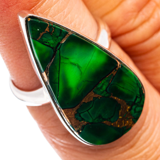 Premium Irish Dahlia Turquoise Ring Size 6 Adjustable (.925 Sterling Silver)