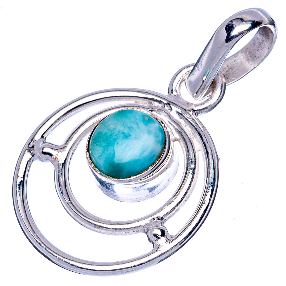 Larimar Dainty Pendants 1 1/4" (925 Sterling Silver) P42245