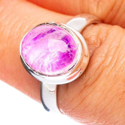 Pink Moonstone Ring Size 7 (925 Sterling Silver) R3726