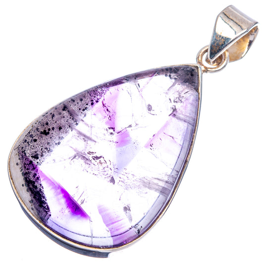 Sterling silver amethyst pendant with faceted teardrop stone and loop bail