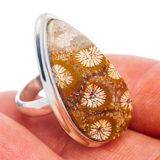 Premium Fossil Coral Ring Size 6 (.925 Sterling Silver)