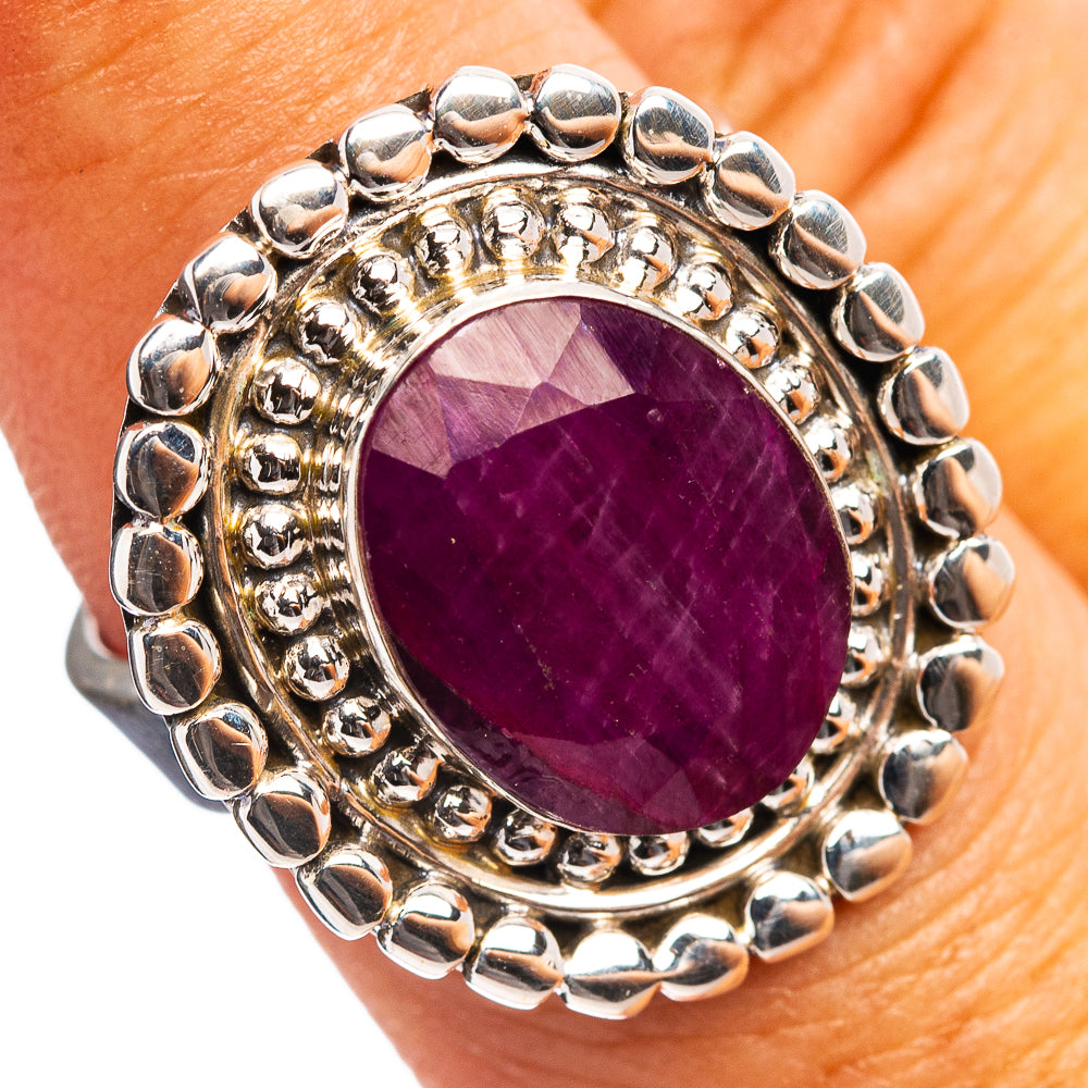 20+ ct Premium Ruby Ring Size 6 Adjustable (.925 Sterling Silver)