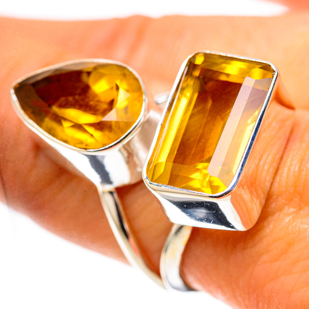 Large Faceted Citrine Ring Size 8.5 (925 Sterling Silver) RING138671