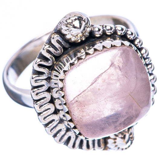 Rose Quartz 925 Sterling Silver Ring Size 8 (925 Sterling Silver) R3855