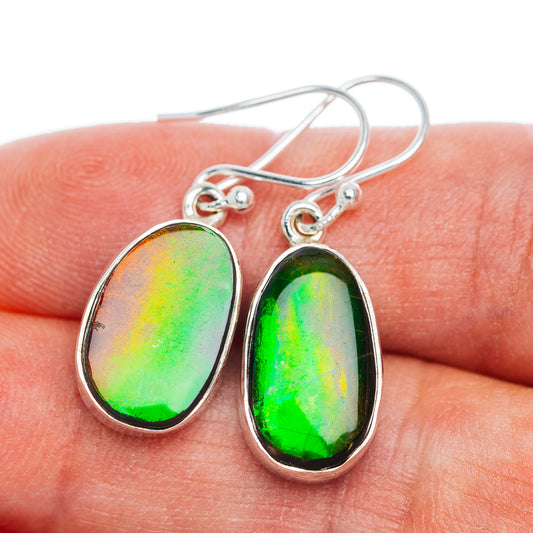 Exclusive Ammolite Earrings 1 1/4" (.925 Sterling Silver)