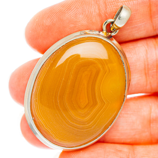 Lake Superior Agate Pendant 1 7/8" (German Silver)