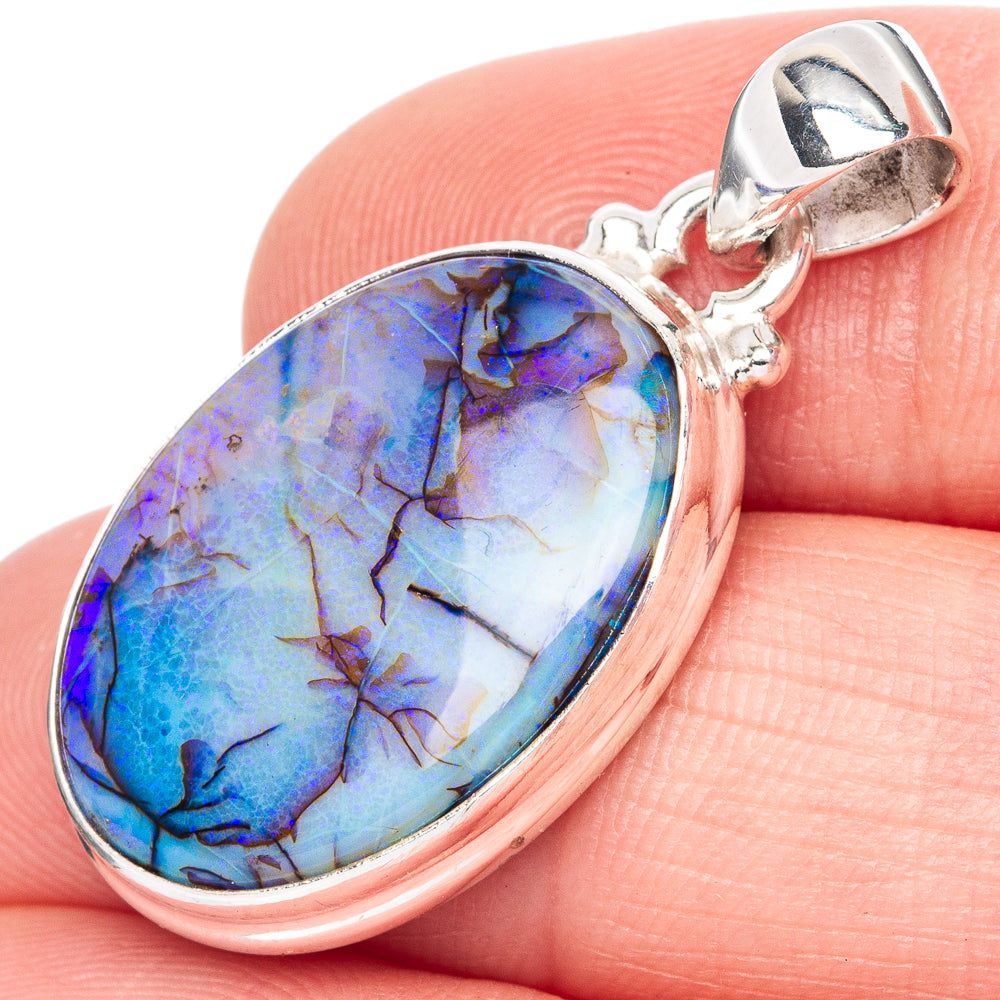 Rare Sterling Opal Pendant 1 1/4" (925 Sterling Silver) P41994