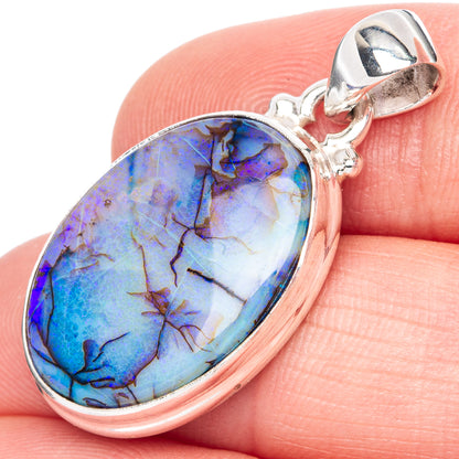 Rare Sterling Opal Pendant 1 1/4" (925 Sterling Silver) P41994
