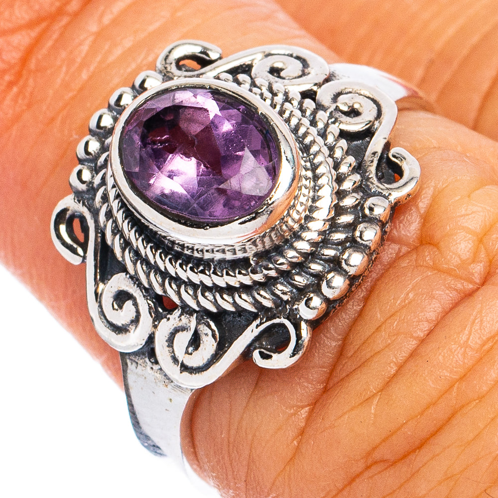 Dainty Amethyst Heart Ring Size 6 (925 Sterling Silver) R8562