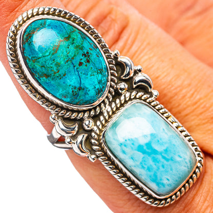 Premium Larimar, Shattuckite Ring Size 7 (.925 Sterling Silver)