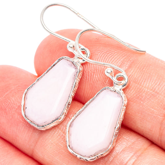 Pink Opal Earrings 1 1/4" (925 Sterling Silver) E2430