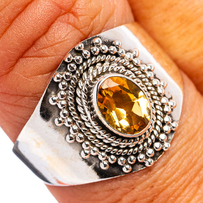 Citrine Ring Size 9 (.925 Sterling Silver)