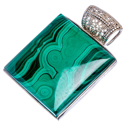 Large Malachite 2" Pendant (925 Sterling Silver) P40017