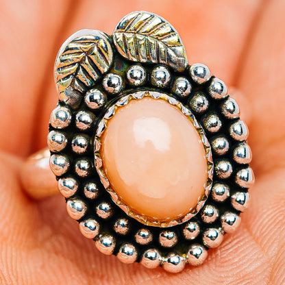 Southwestern Style Pink Opal Ring Size 6.75 (.925 Sterling Silver)