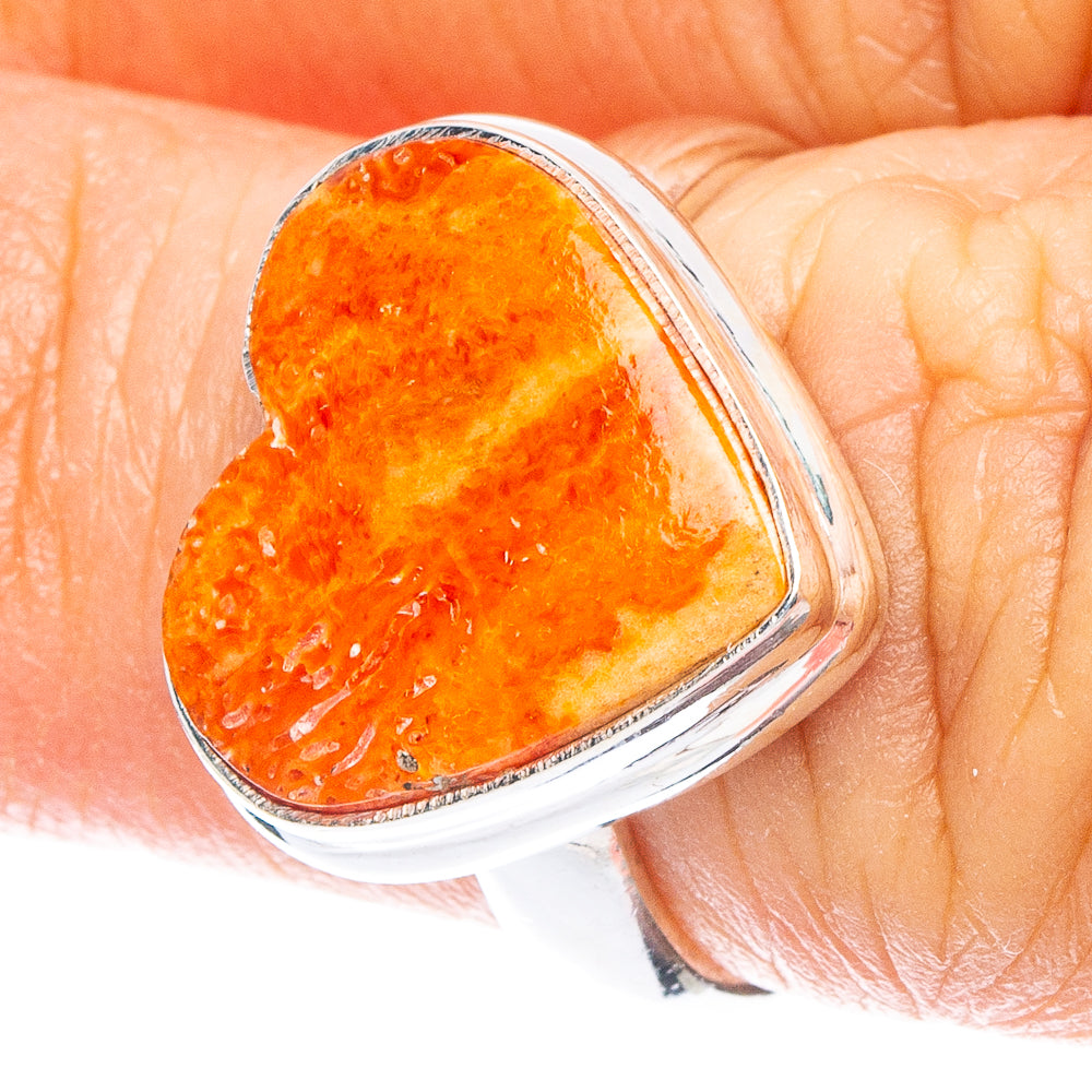 Sponge Coral Heart Ring Size 5.5 (925 Sterling Silver) R6630