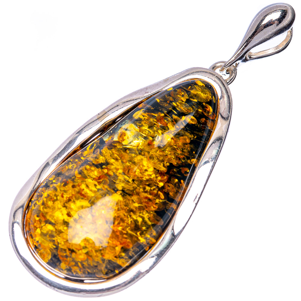 Ana Silver Co Baltic Amber Pendant 2 1/2" (925 Sterlnig Silver)
