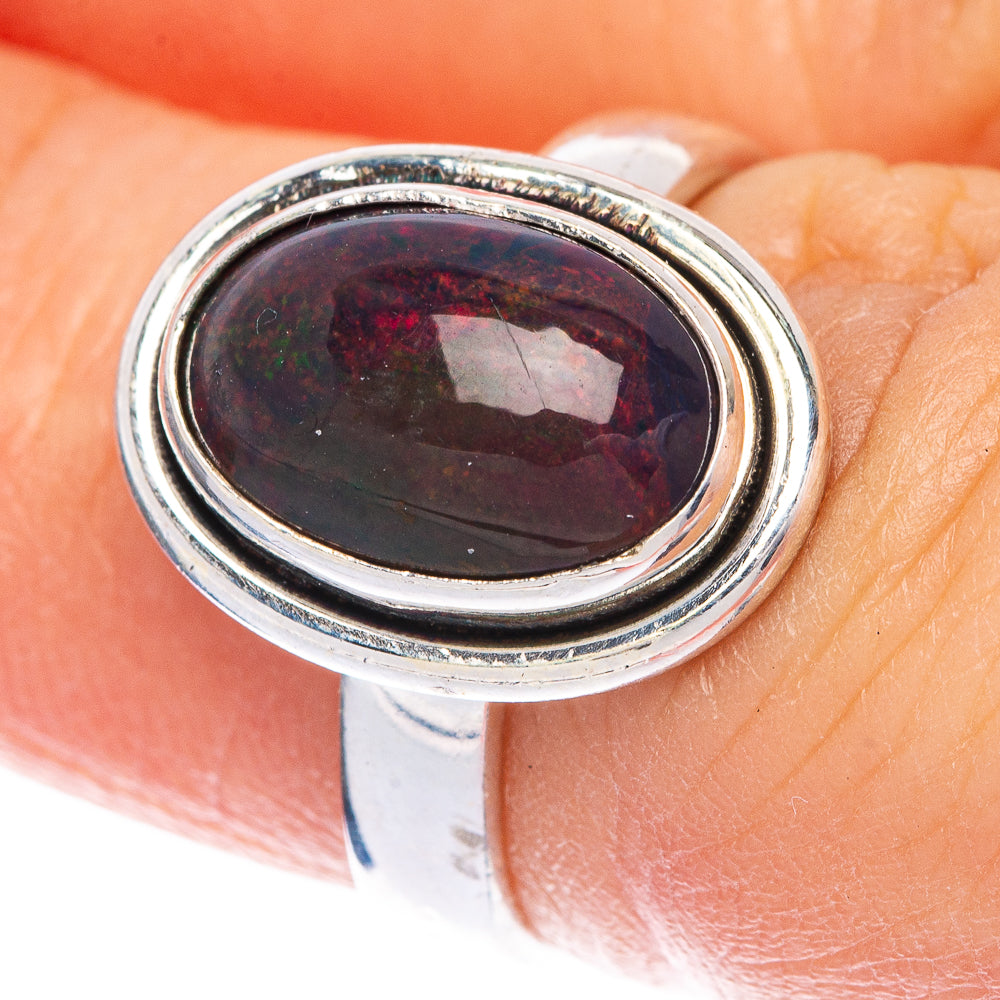 Black Opal Ring Size 6 (925 Sterling Silver) R144578