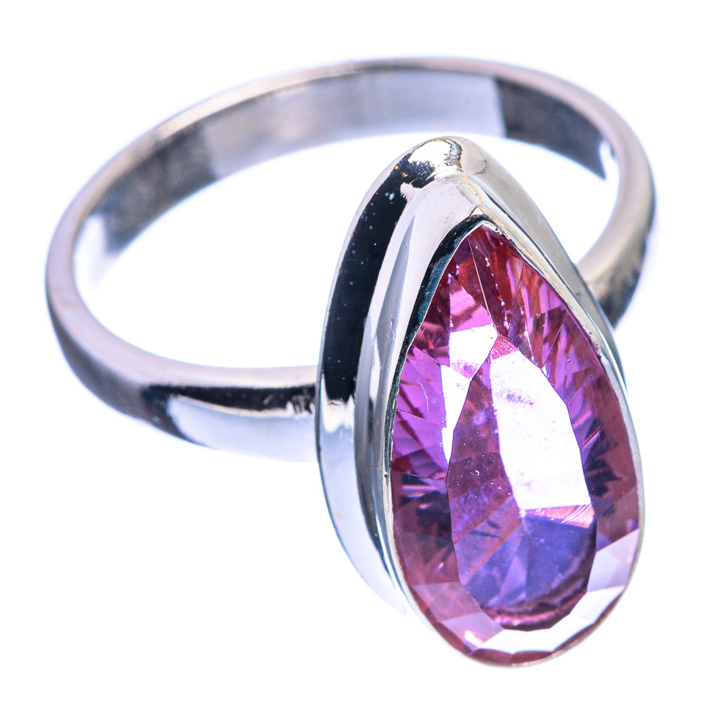 Faceted Color Change Alexandrite (Lab.) Ring Size 8 (925 Sterling Silver) R142445