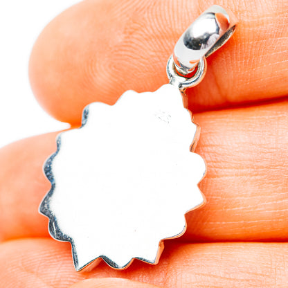 Southwestern Style Kingman Turquoise Pendant 1 3/8" (.925 Sterling Silver)