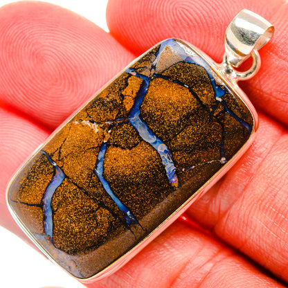 Australian Boulder Opal Pendant 1 7/8" (925 Sterling Silver) PD38104