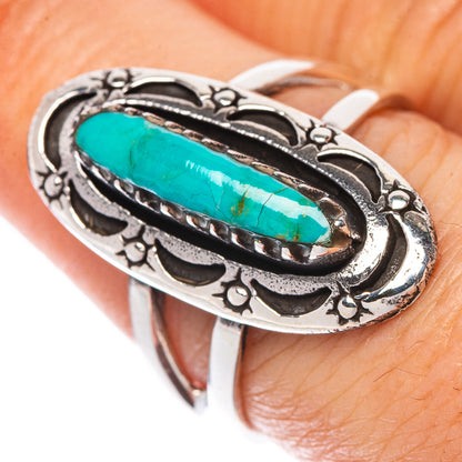 Rare Arizona Turquoise Ring Size 7.5 (925 Sterling Silver) R1562