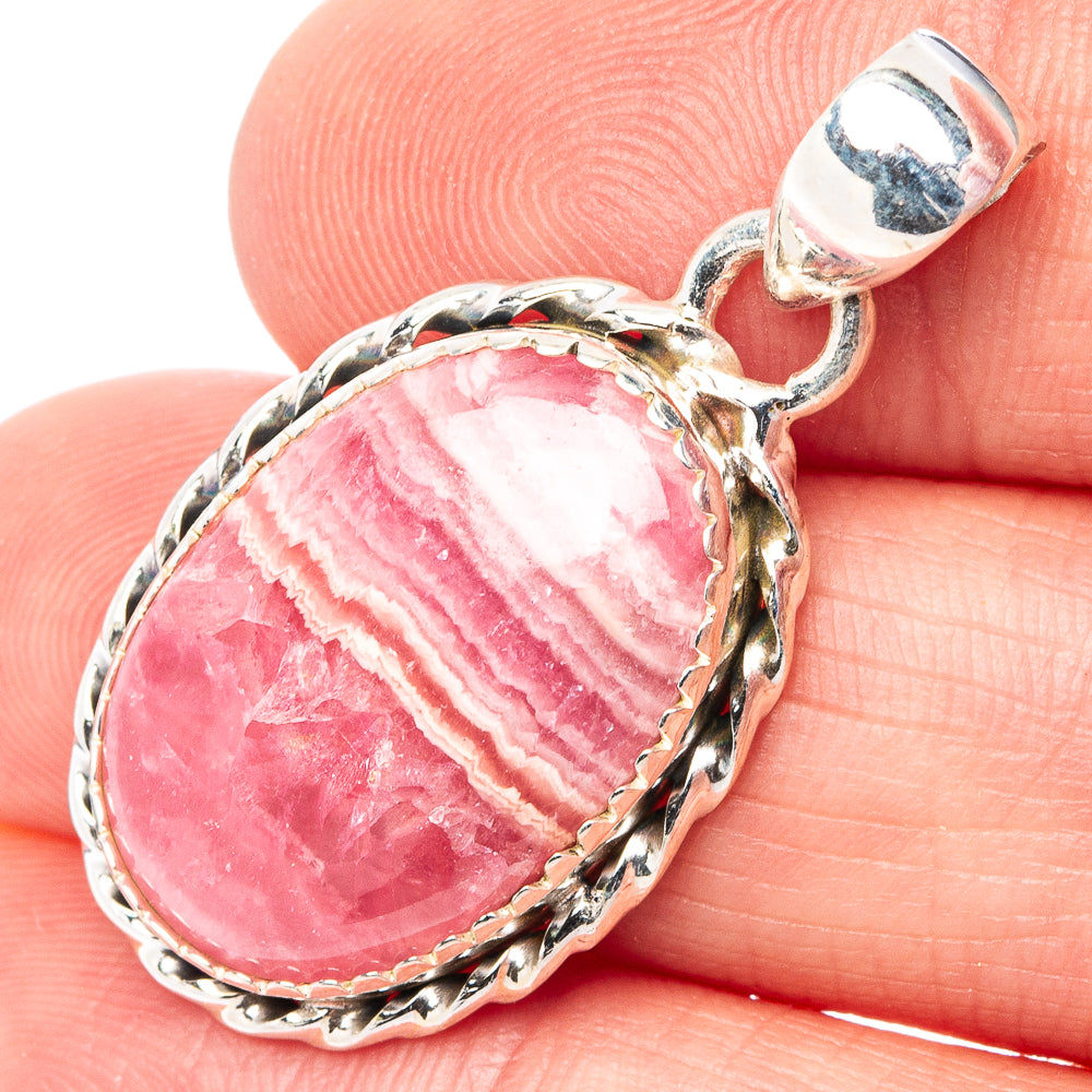 Rhodochrosite Pendant 1 3/8" (.925 Sterling Silver)