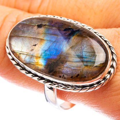 Large Labradorite Ring Size 11 (925 Sterling Silver) R142892