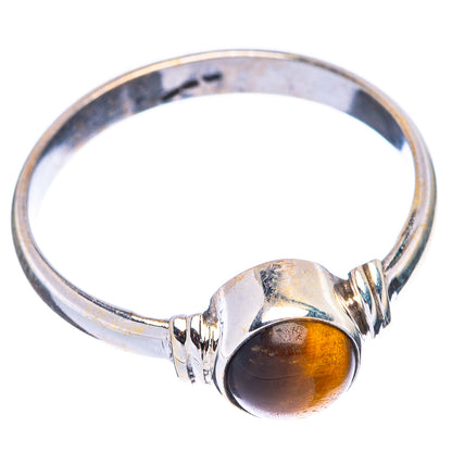 Tiger Eye Dainty Ring Size 6.75 (925 Sterling Silver) R5748