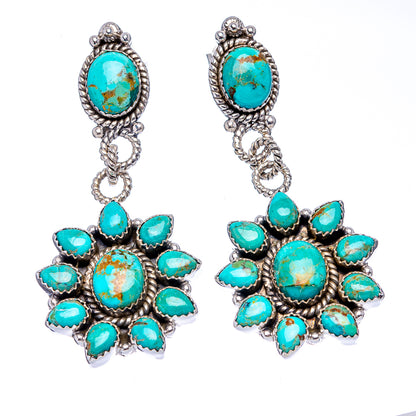 Premium Mohave Turquoise Earrings 2 5/8" (.925 Sterling Silver)