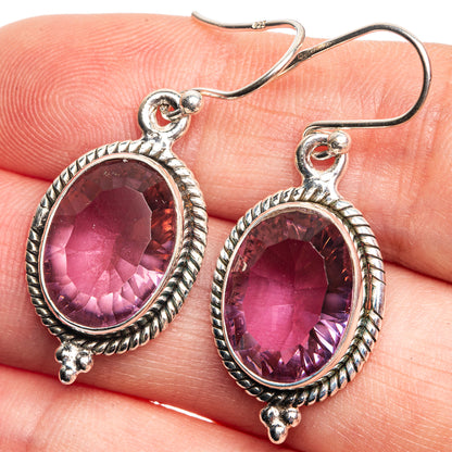 Faceted Color Change Alexandrite (Lab.) Earrings 1 1/2" (925 Sterling Silver) E432645