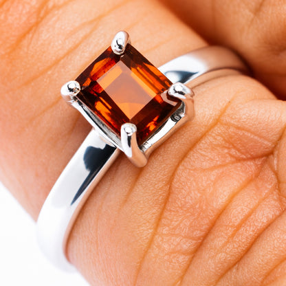 Spessartite Garnet Ring Size 7 (.925 Sterling Silver)