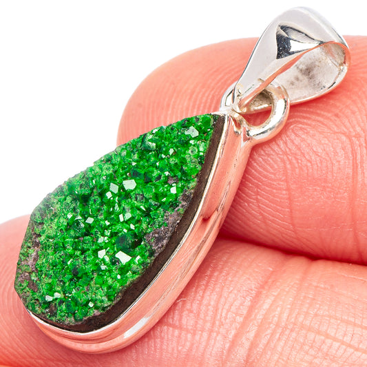Rare Uvarovite Garnet Pendant 1 1/8" (925 Sterling Silver) P44221