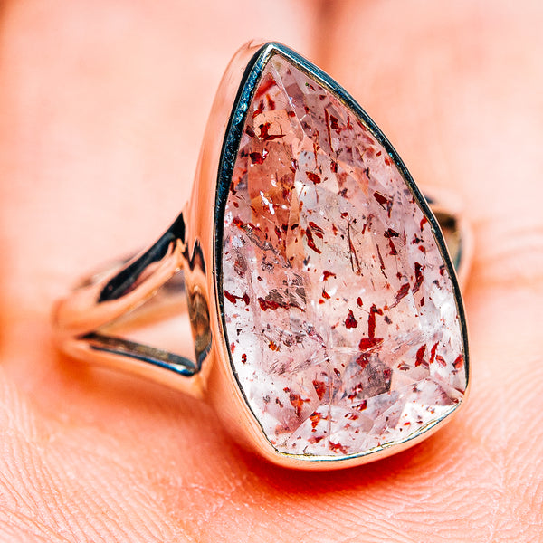 Premium Faceted Lepidocrocite Ring Size 6.5 (.925 Sterling Silver)