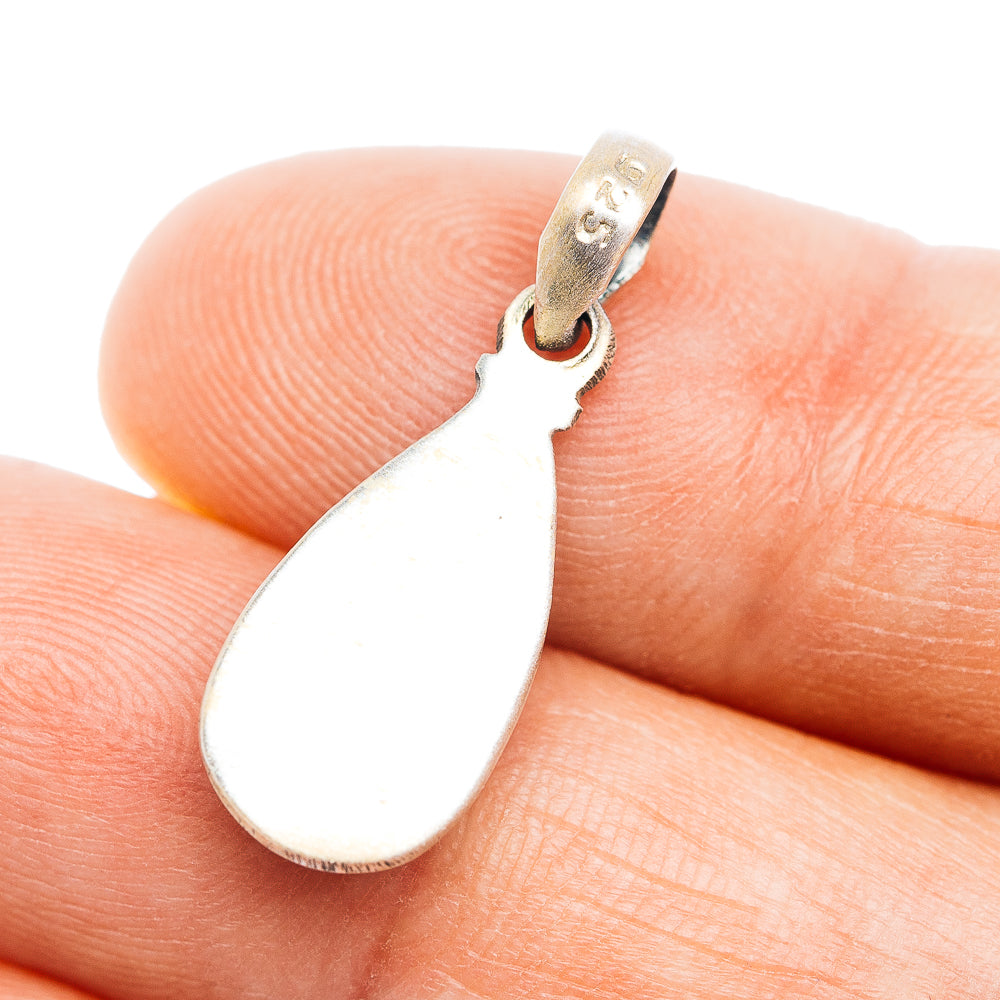 Southwestern Style Black Jack Turquoise Pendant 1" (.925 Sterling Silver)