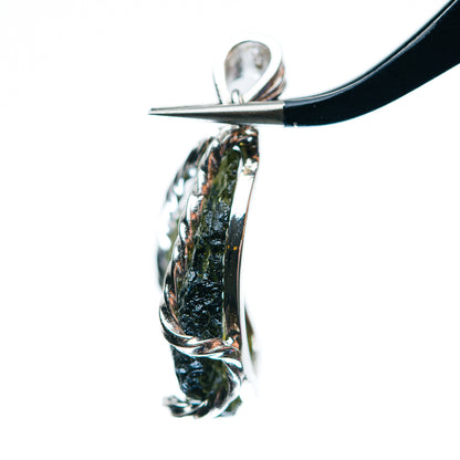 Premium AAA Czech Moldavite Pendant 1 1/2" (.925 Sterling Silver)
