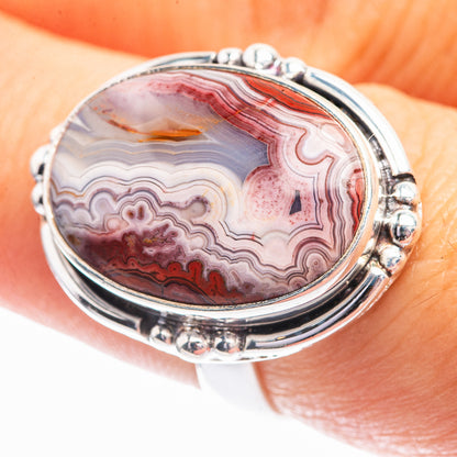 Crazy Lace Agate Ring Size 7.5 (925 Sterling Silver) R141978