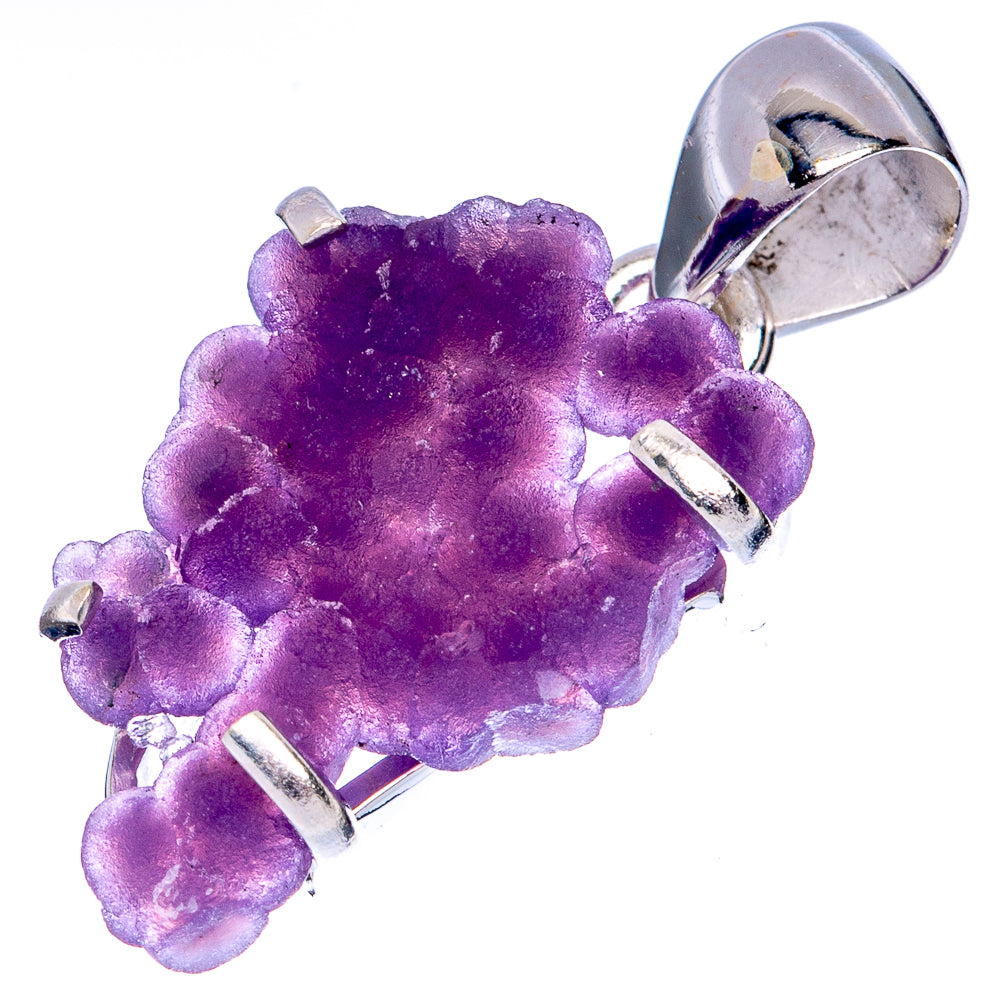 Rare Grape Chalcedony Pendant 1 1/4" (925 Sterling Silver) P41521