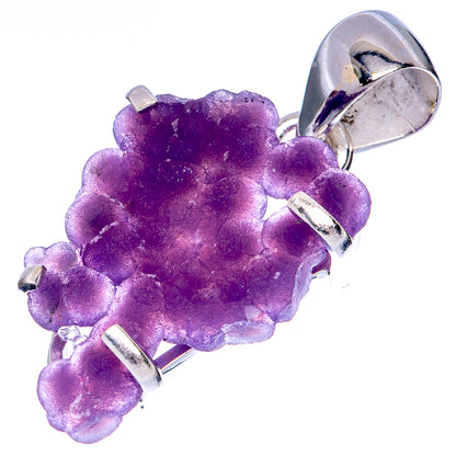 Rare Grape Chalcedony Pendant 1 1/4" (925 Sterling Silver) P41521
