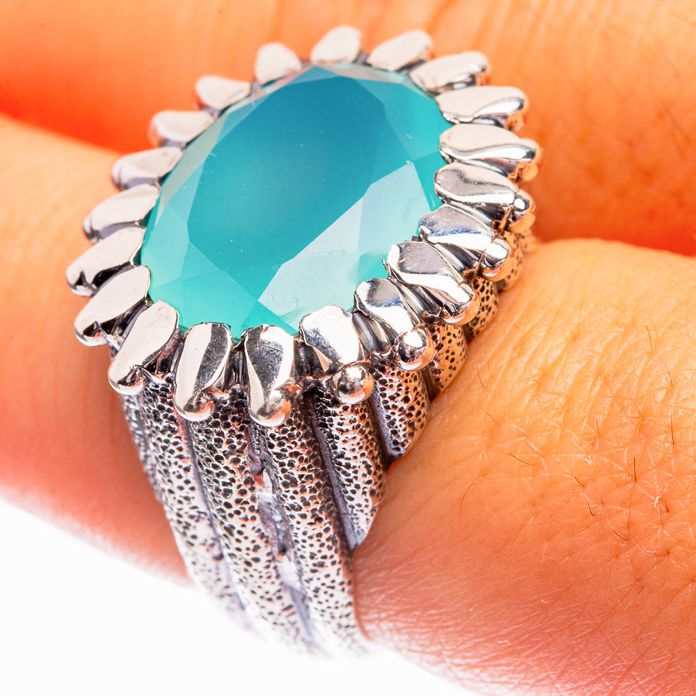 Aqua Chalcedony Ring Size 6.75 (925 Sterling Silver) R142072